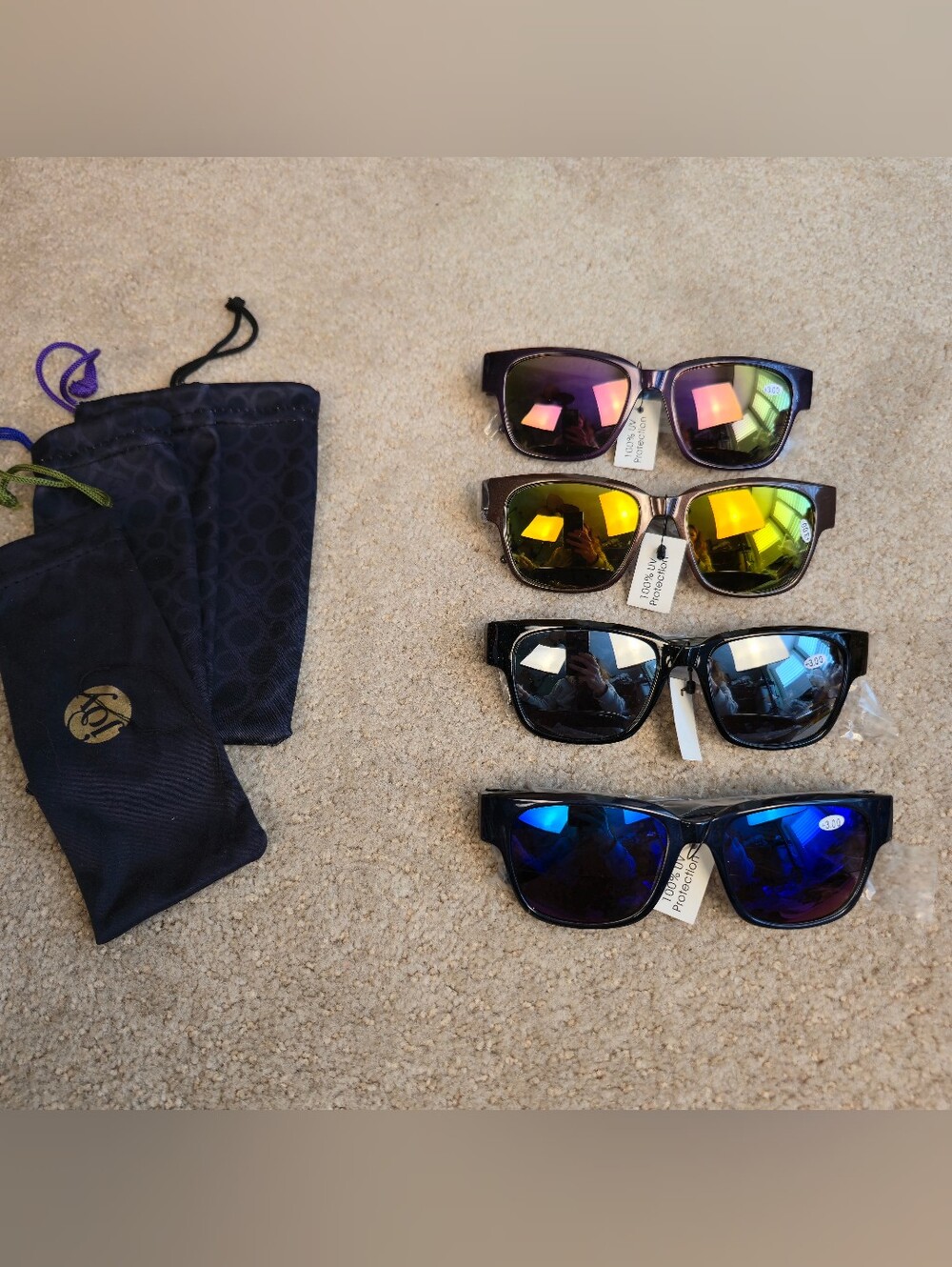 X4 JOY MANGANO BiFOCAL MIRROR READER SUNGLASSES in 3.00